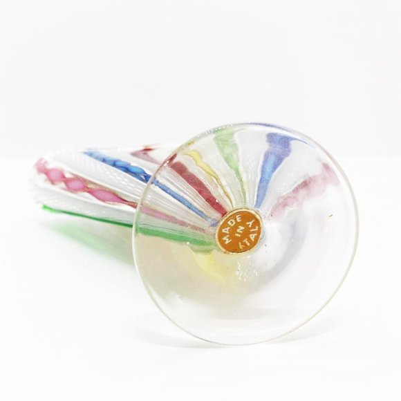 Tiny Murano Zanfirico Lattice Fan Vase - Picture 2 of 3